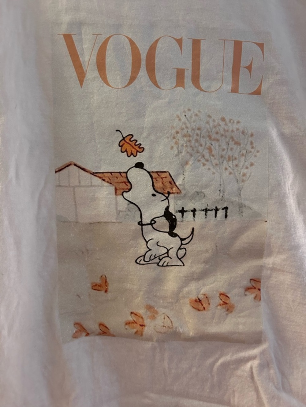 Vogue Snoopy Cream Graphic Short Sleeve Tee